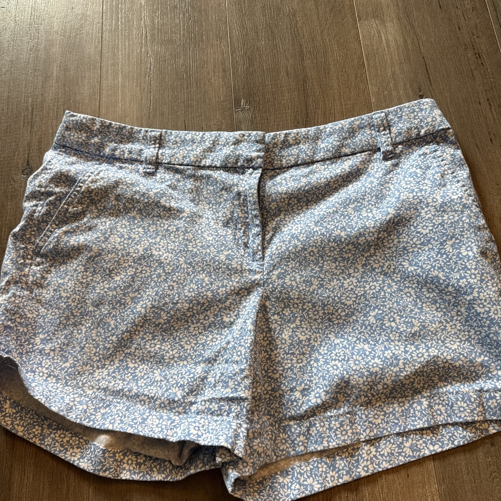 J. Crew Blue Floral Jean Shorts Size 10